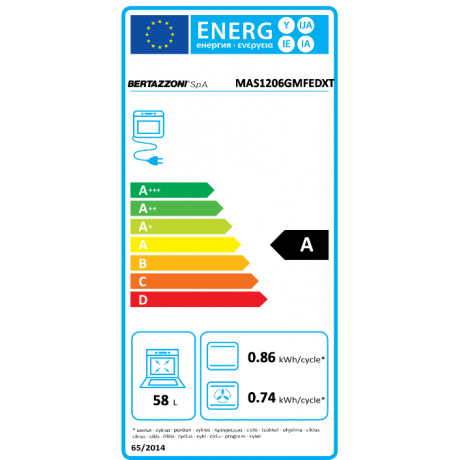 BERTAZZONI MAS126G2EXT Κουζίνα Ηλεκτική με Εστίες Αερίου και grill Teppanyaki 120cm Inox